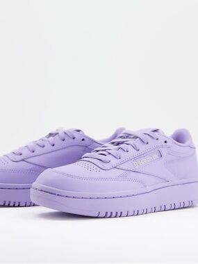 Reebok Women's Lavender Platform Leather Sneakers